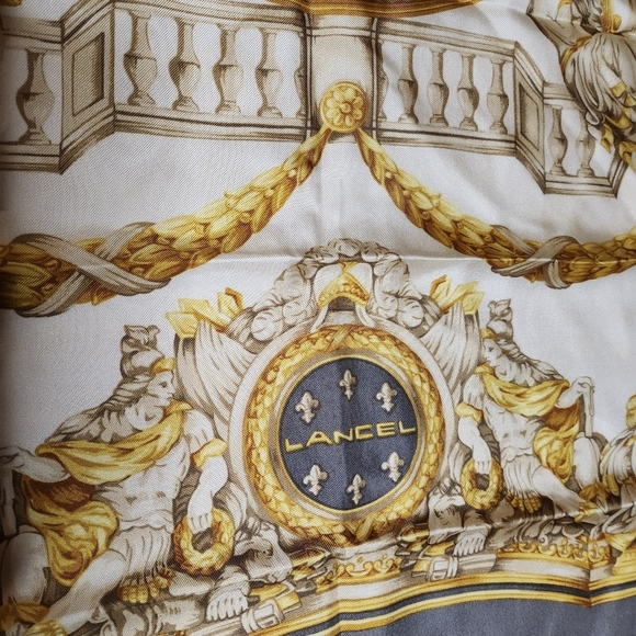 Lancel Silk Scarf 34/34 Authentic - Picture 7 of 11